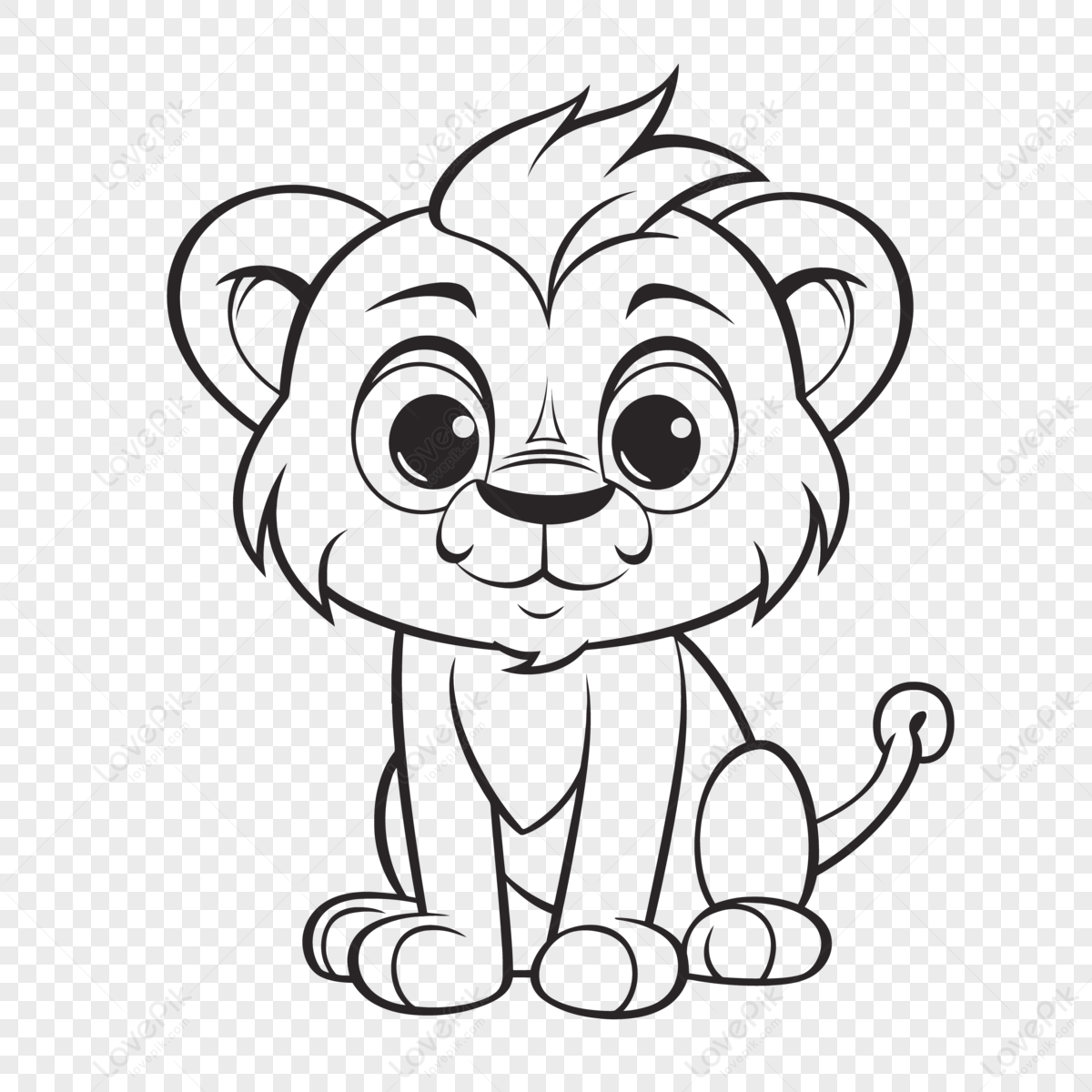 Lion Coloring Pages For Kids Cute Lions Coloring Page Cute Lions ...