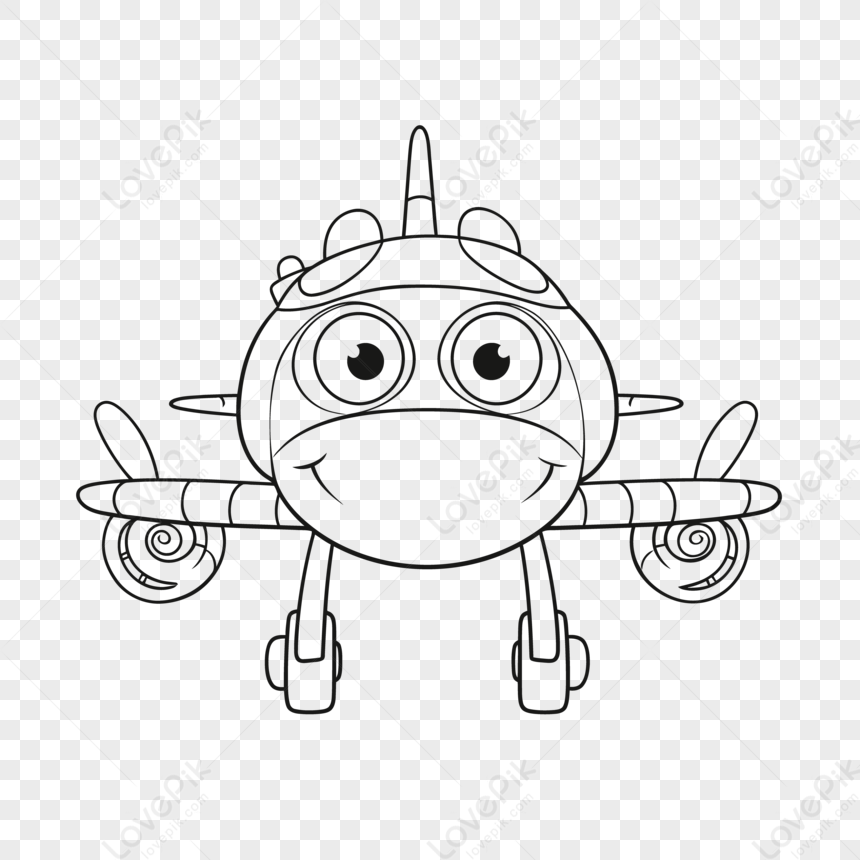 Imagem De Um Avião Com Olhos Para Colorir Página Esboço Esboço Desenho Vetor ,vetor De Esboço PNG Imagens Gratuitas Para Download - Lovepik