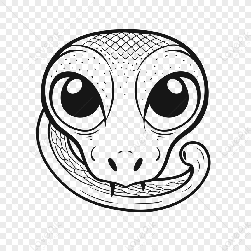 Snake Coloring Page With An Eyes Outline Sketch Drawing Vector,eyebrow 