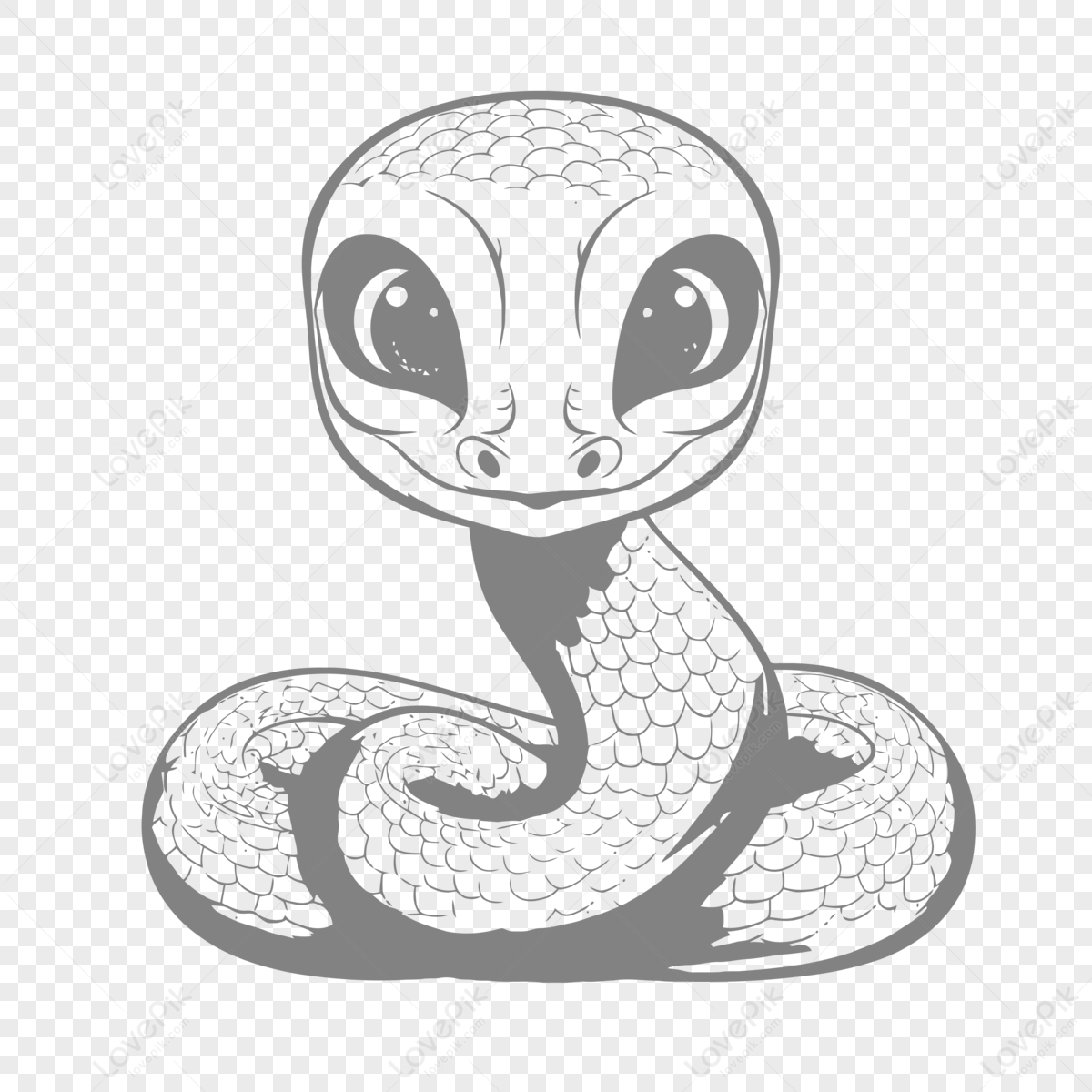 Vector Art Cute Cute Snake Illustration With Round Eyes Vector Design ...