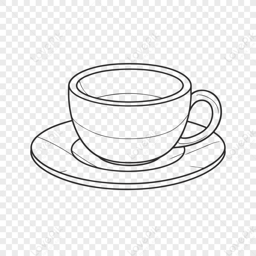 Premium Vector  Vector contour drawings of various tea cups with saucerss  with saucers