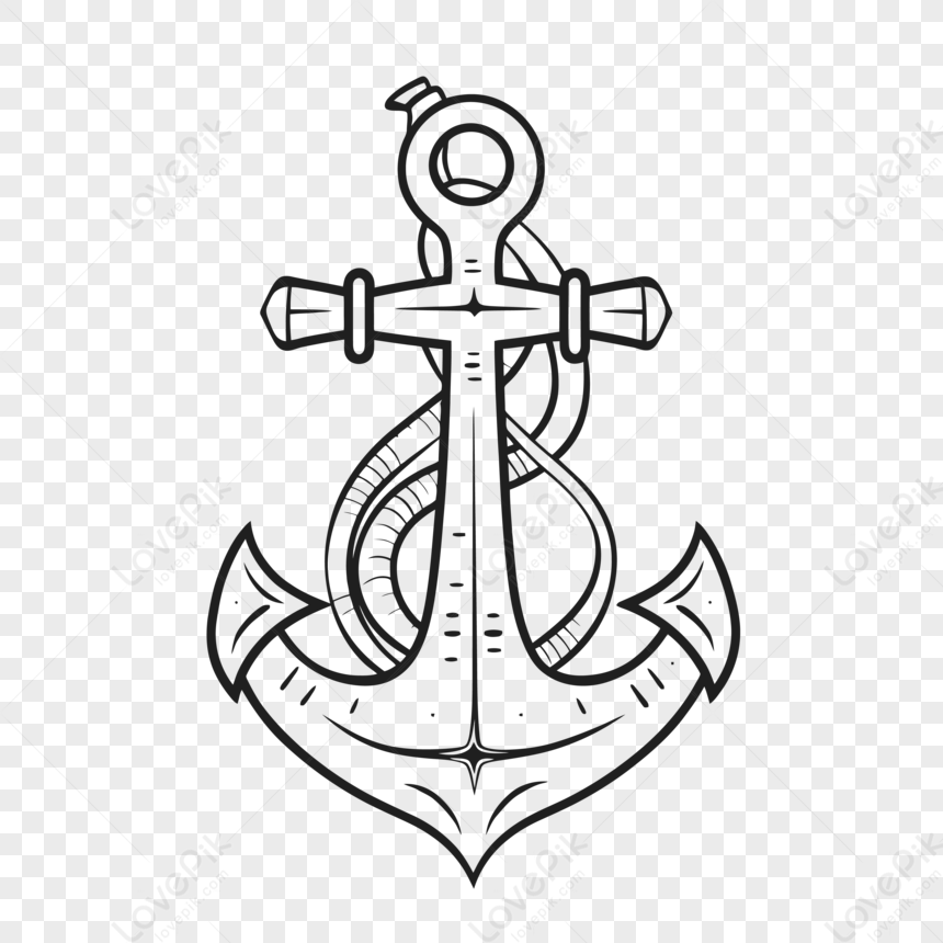Anchor And Rope Drawing Outline Sketch Vector,illustration,outline Art PNG  Hd Transparent Image And Clipart Image For Free Download - Lovepik