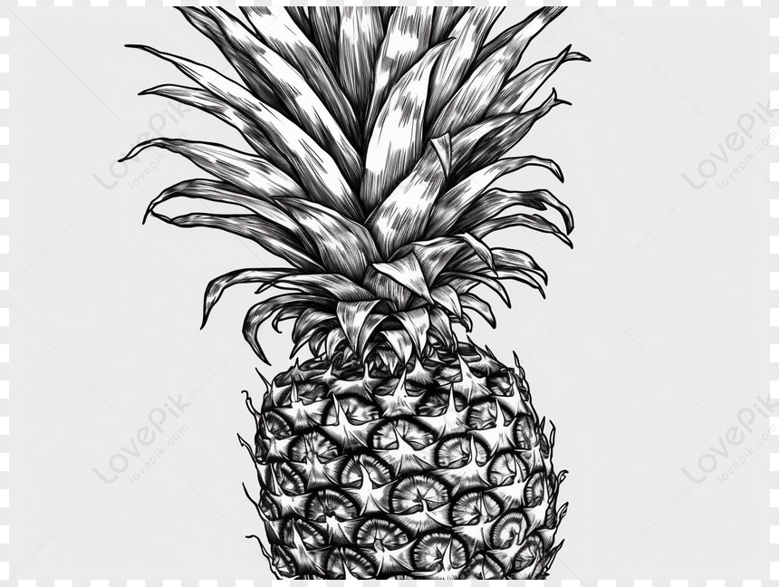 Photo de Dessin Noir Et Blanc Dillustration Dananas dessin ananas