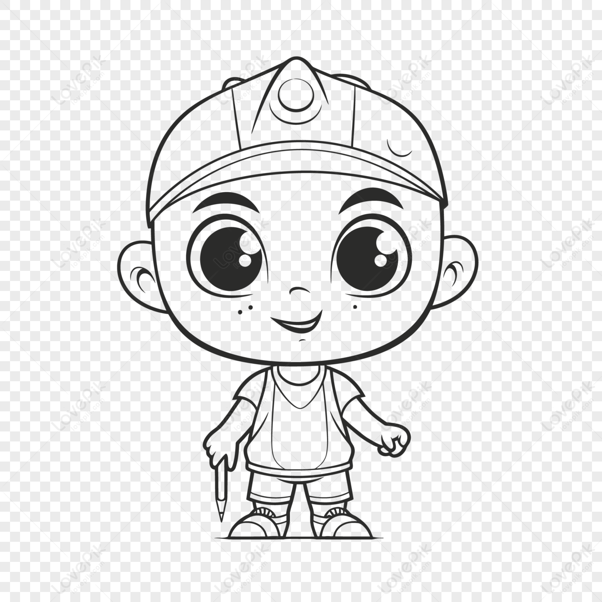 Cute Kiddo Coloring Page Outline Sketch Drawing Vector,footwear,cartoon ...