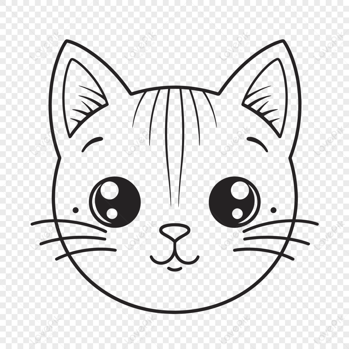 Gambar Halaman Mewarnai Kucing Lucu Dengan Gambar Sketsa Garis Luar ...