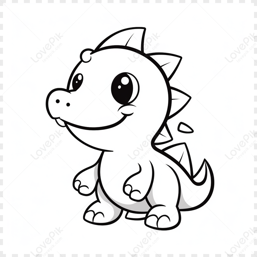 Cute Little Baby Dinosaur Coloring Pages,thick Crisp Lines,color Books ...