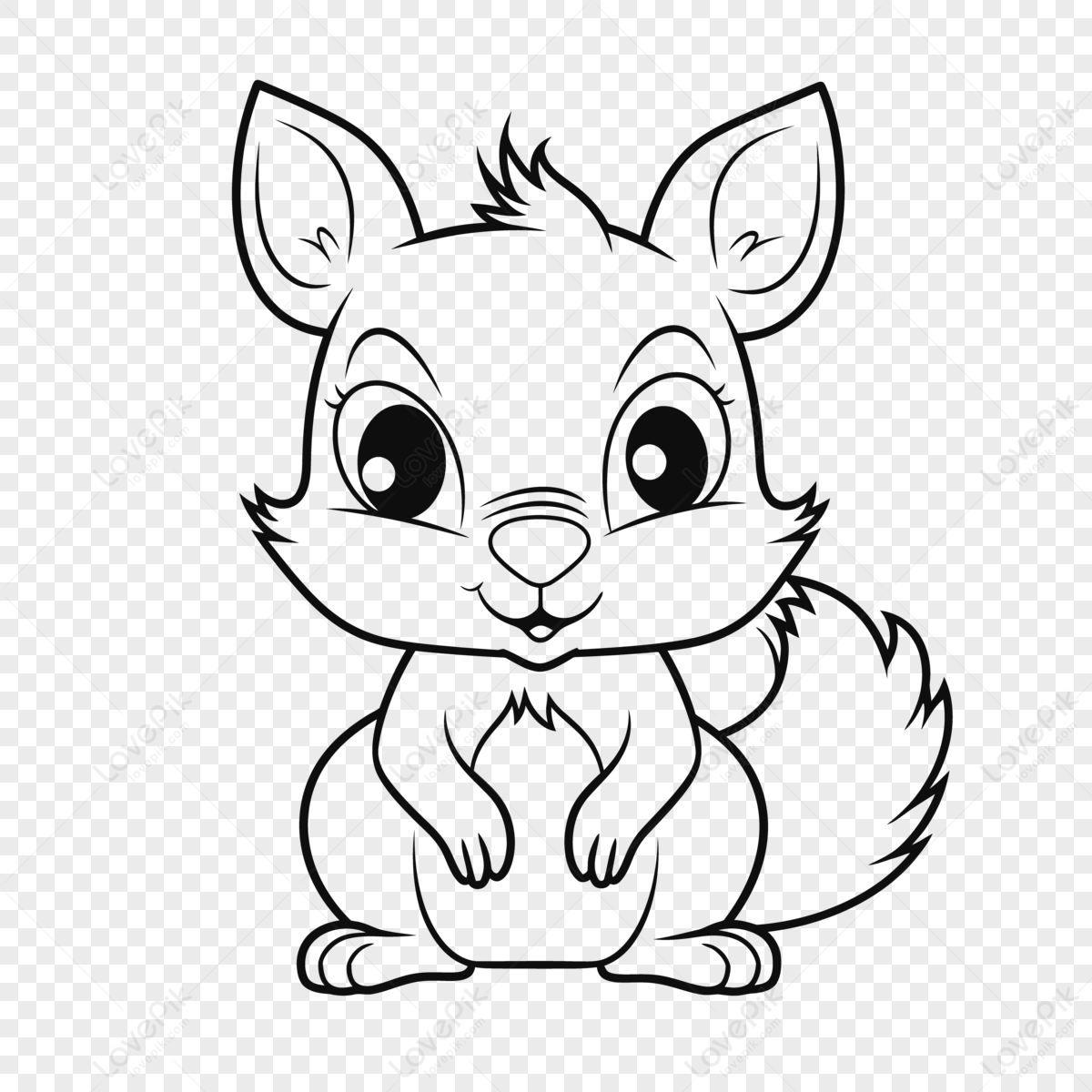 Cute Little Squirrel Free Coloring Pages Outline Sketch Drawing Vector