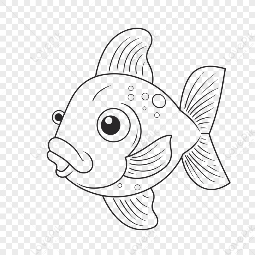 contour de dessin de poisson