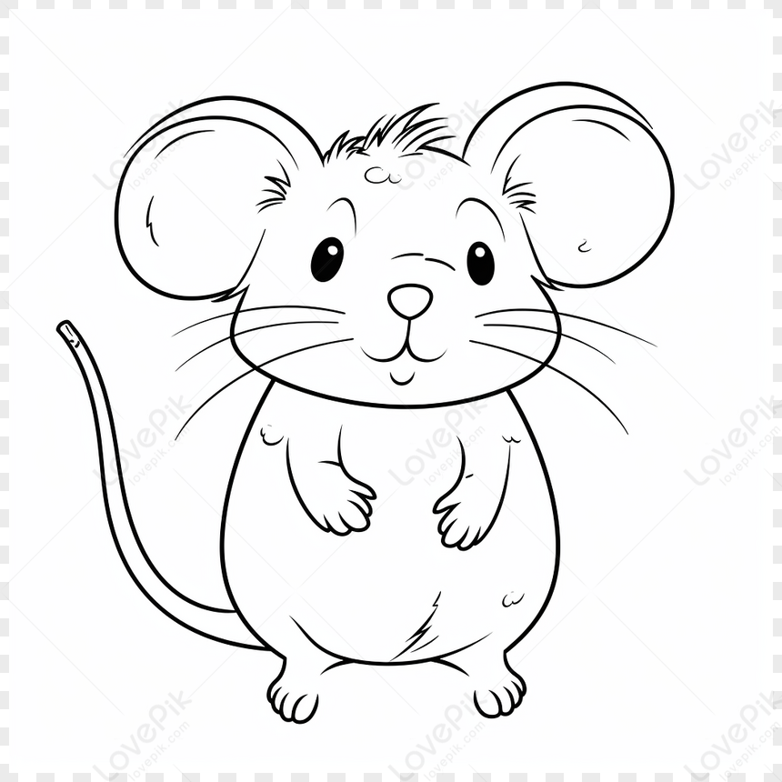 Photo de Coloriage Souris Heureuse oreilles t te couleur livres