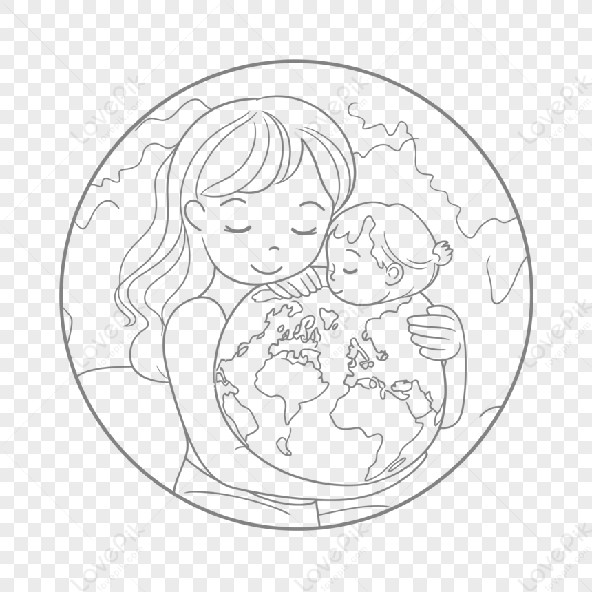 Раскраска Единорожка мама и ребенок