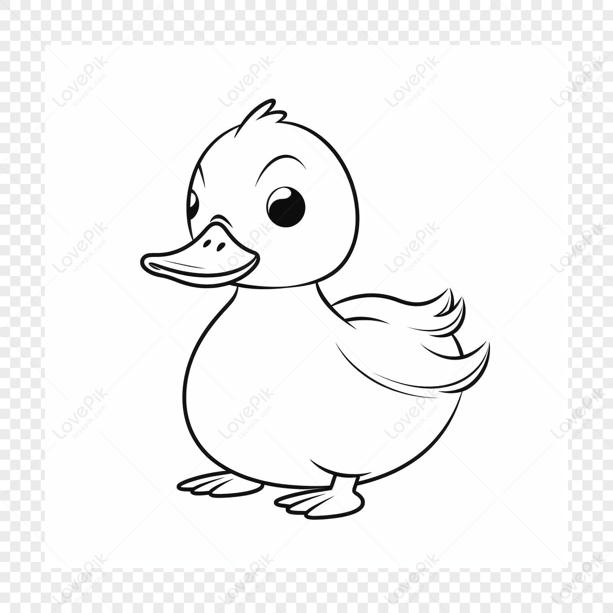 The Baby Duck Illustration Of Black And White Coloring Pages,basic ...