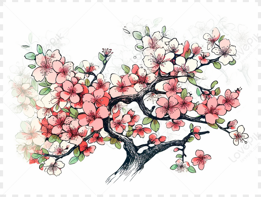 Art Cherry blossom Anime Imagination, Watercolor cherry tree material,  love, watercolor Painting png | PNGEgg