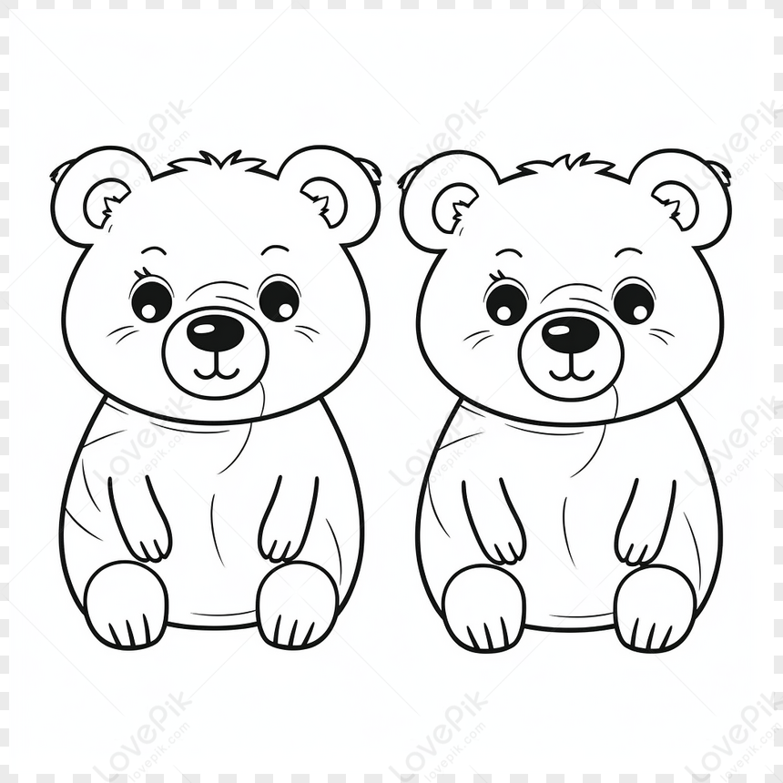 Orso disegnato a mano da colorare per bambini