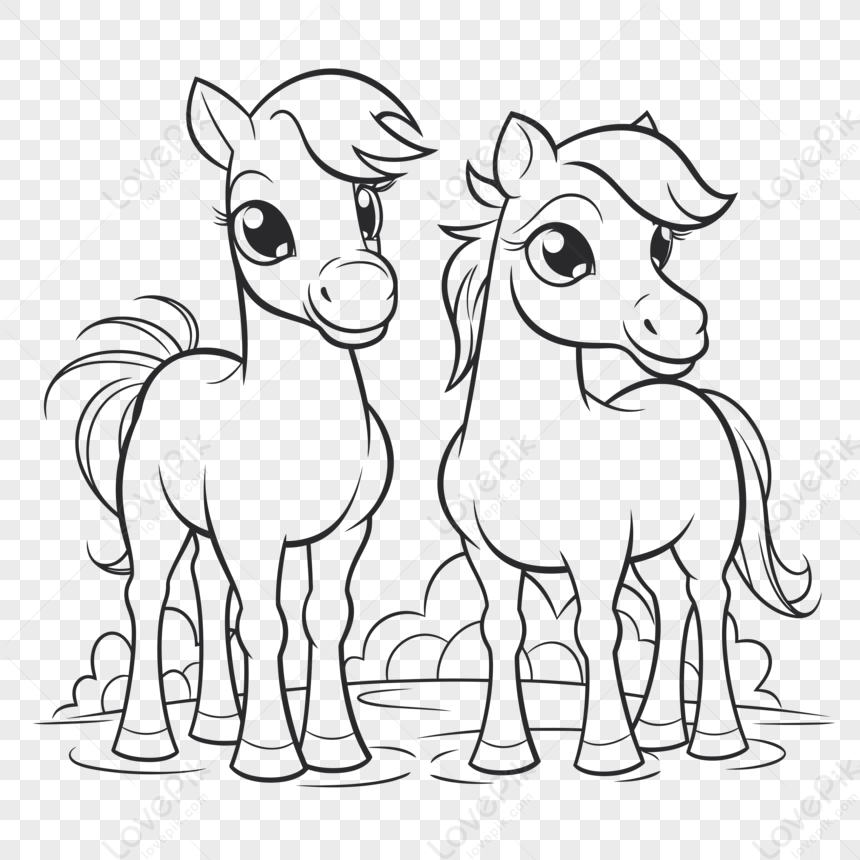 Лошади и Пони - Раскраски