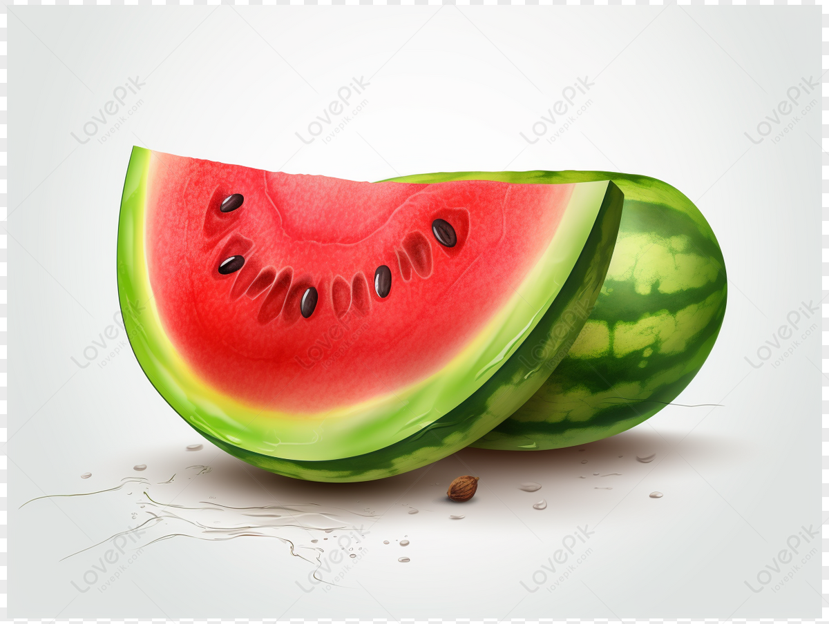 Watermelon Vector Hd Illustration,line Art Watermelon PNG Image And ...