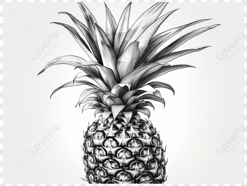 Photo de Dessin Blanc Et Noir Dun Seul Ananas dessin Blanc blanc