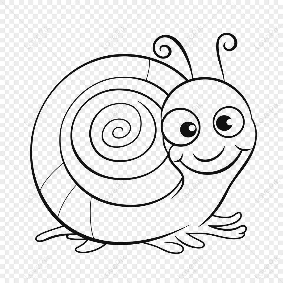 White Snail Coloring Page With A Cute Image Vector,gesture,basic Simple ...