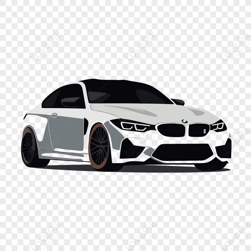 Bmw Clipart Full Bmw M4 Car Vector Illustration Graphic Art Cartoon PNG ...