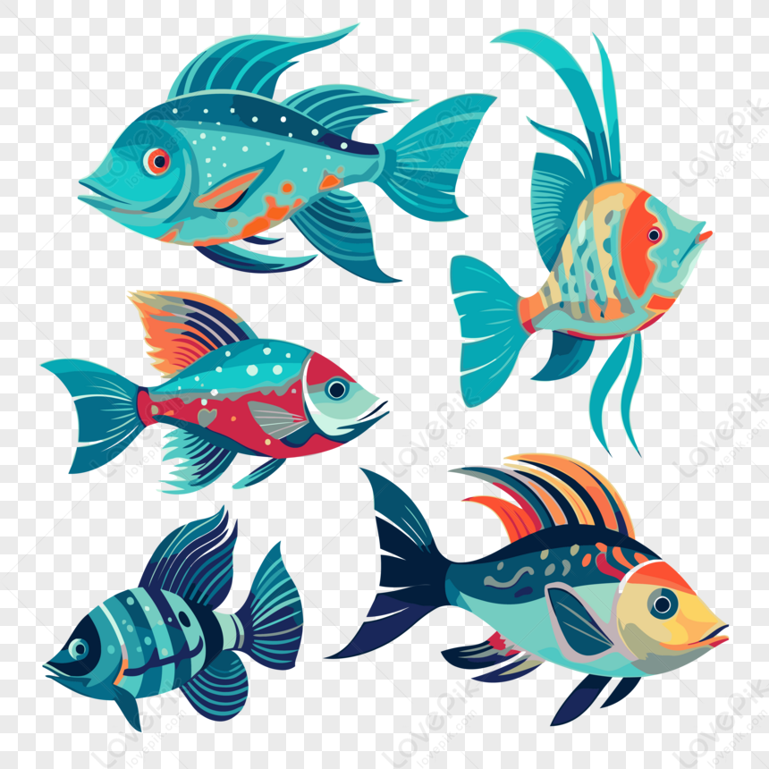 Fishes Clipart Tropical Fish Set In Colorful Color Cartoon Vector,vertebrate,white  PNG Free Download And Clipart Image For Free Download - Lovepik