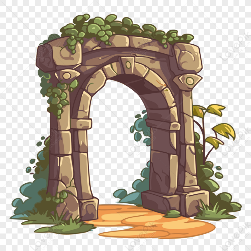 Gateway Clipart Cartoon Stone Arch With Green Plants Vector,green Stones PNG  Free Download And Clipart Image For Free Download - Lovepik