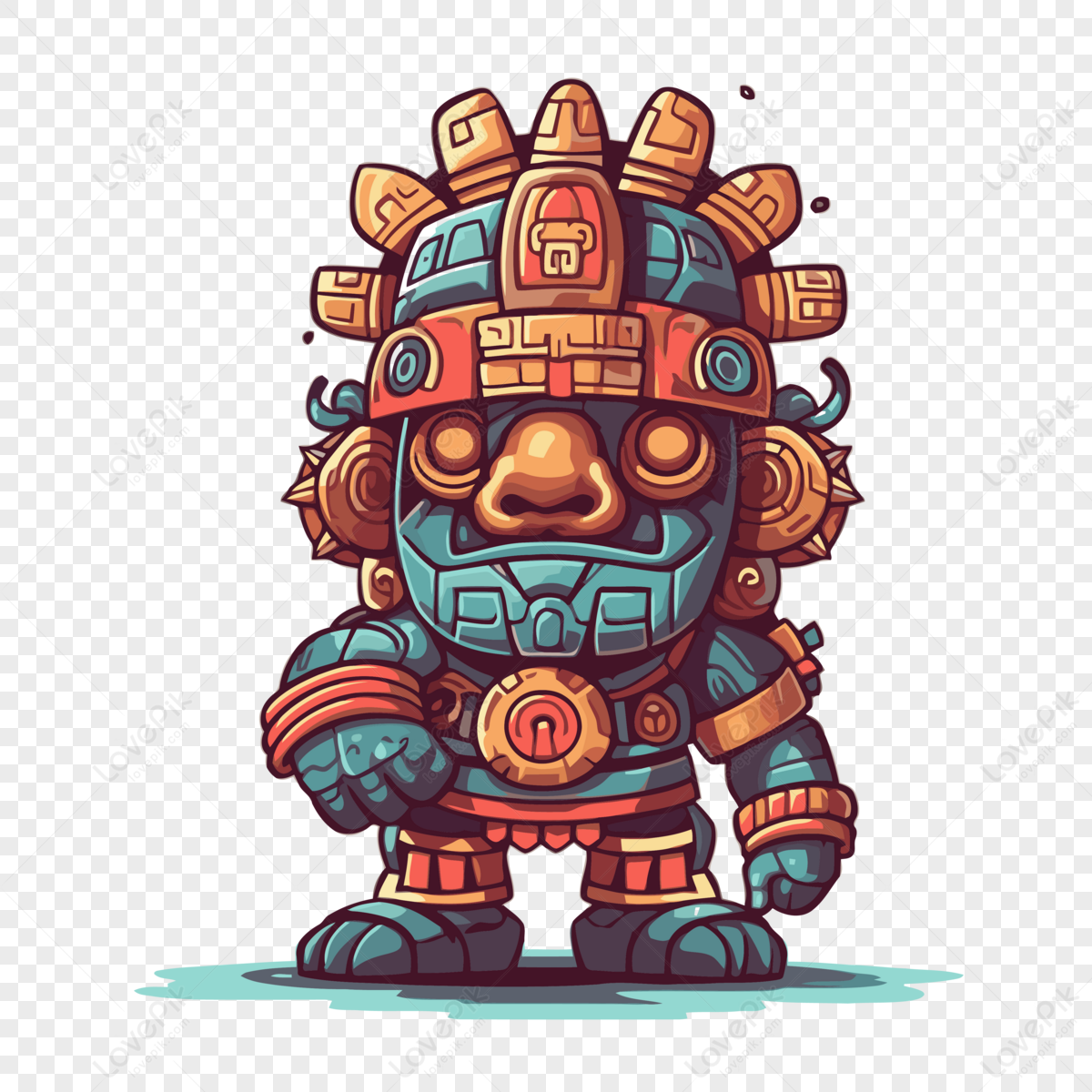 Mayan Clipart Character From The Mayan Civilization Cartoon Vector ...