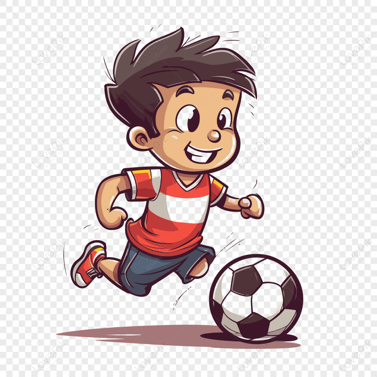 Jugando F Tbol Clipart Ni O Jugando F Tbol En Estilo De Dibujos