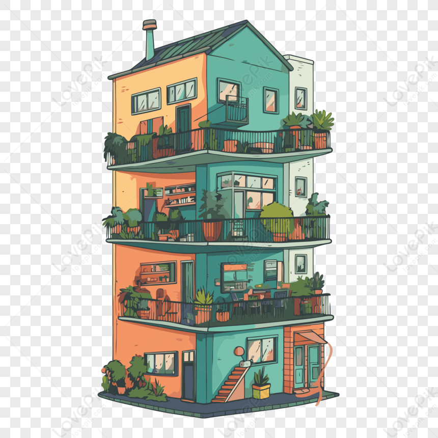 Раскраска двухэтажный дом