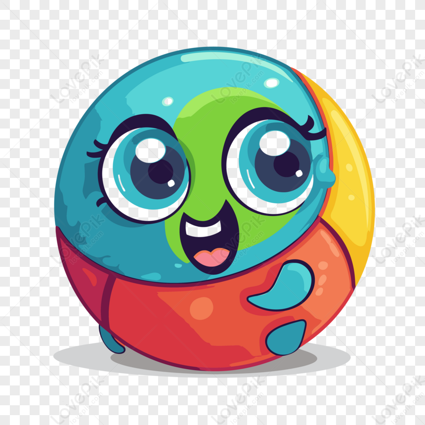 Ball Clipart Cute Colourful Ball Character For Summertime Bouncy ...