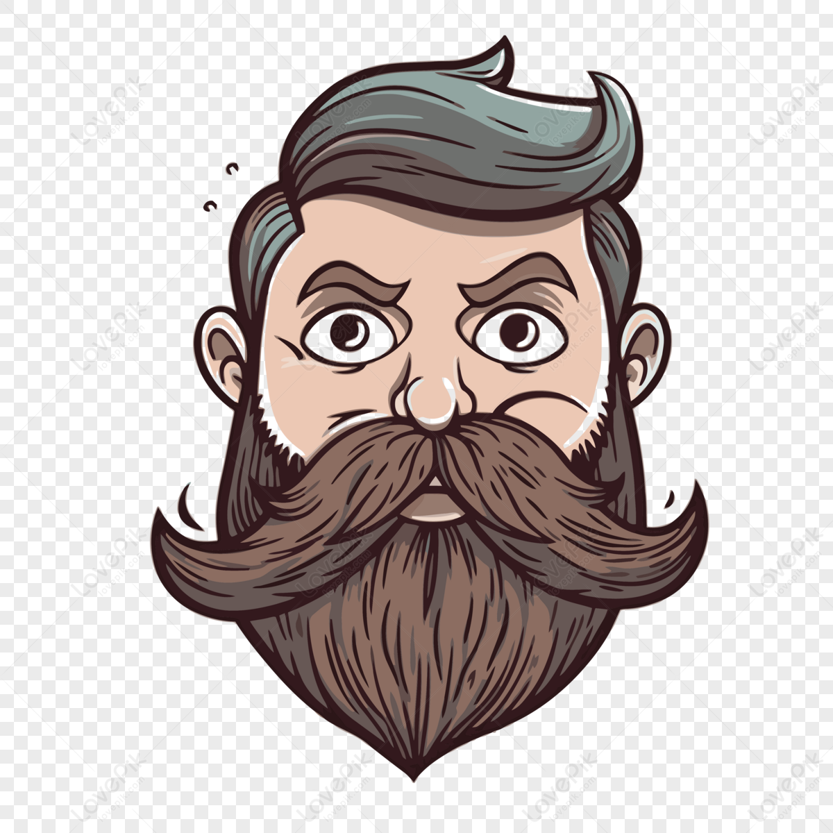 Beard Clipart Bearded Man With Big Beard Vector Illustration Cartoon ...