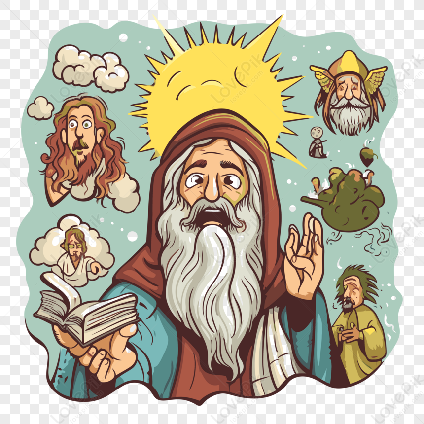 Belief Clipart Cartoon Style Illustration Of The Prophet In Heaven ...