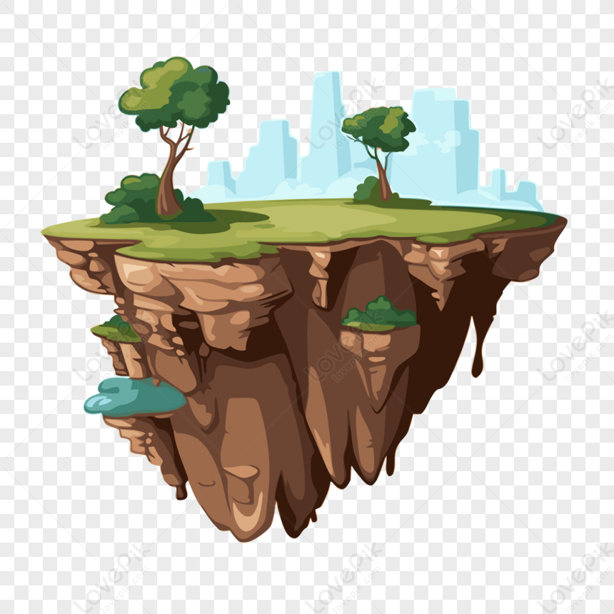 Bluff Clipart Cartoon Cartoon Landscape Isolated On White Background ...