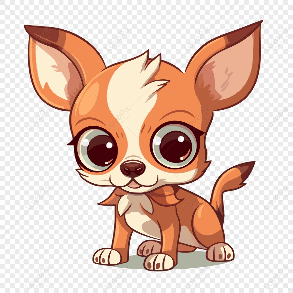 Chiwawa Clipart Cute Cartoon Chihuahua Dog ตัวการ์ตูนสำหรับเด็กบนพื้น ...