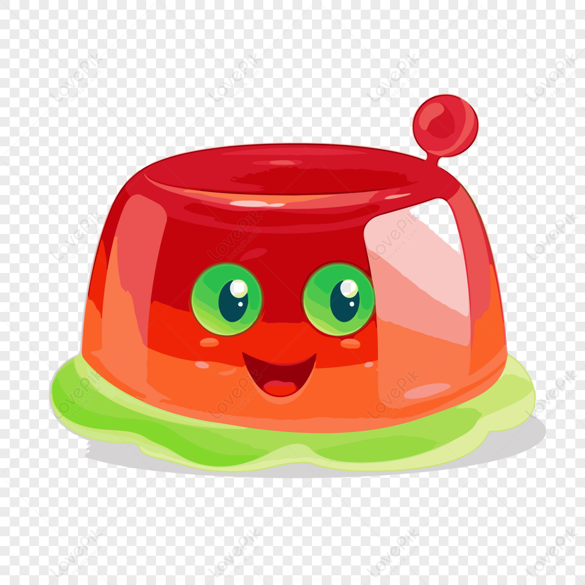 Gambar Jello Clipart Gaya Kartun Kartun Jelly Jello Dengan Mulut Penuh ...