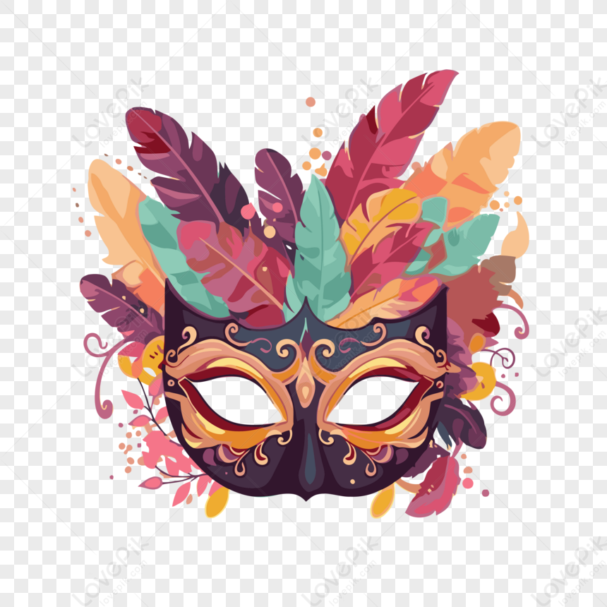 Masquerade Clipart Maschera Di Carnevale Nera Con Piume Colorate E Fiori  Dei Cartoni Animati Vettore,piuma EPS Immagine Gratis, Grafica download su  Lovepik