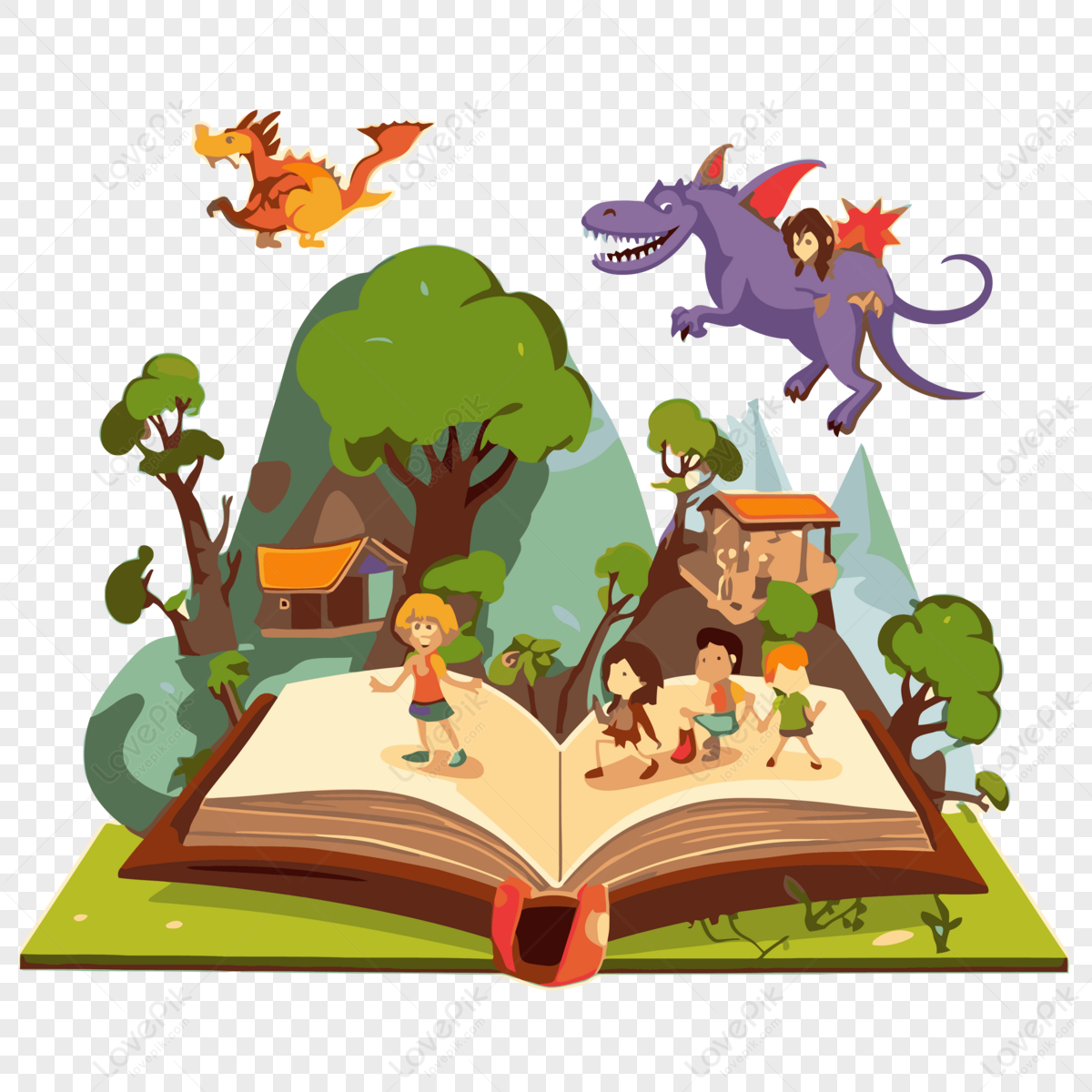 Story Telling Vector,cartoon,sticker PNG Hd Transparent Image And ...