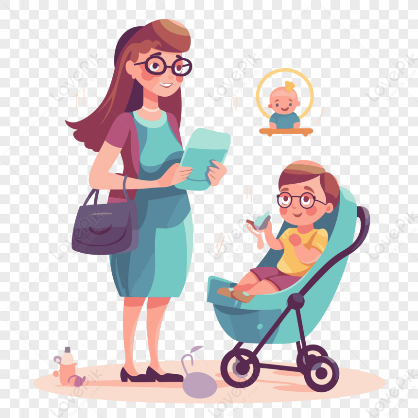 Babysitter Clipart Donna Con Gli Occhiali Tiene In Braccio Un Bambino In Un  Cartone Animato Di Carrozzina Vettore,corpo Umano,donna EPS Immagine Gratis, Grafica download su Lovepik