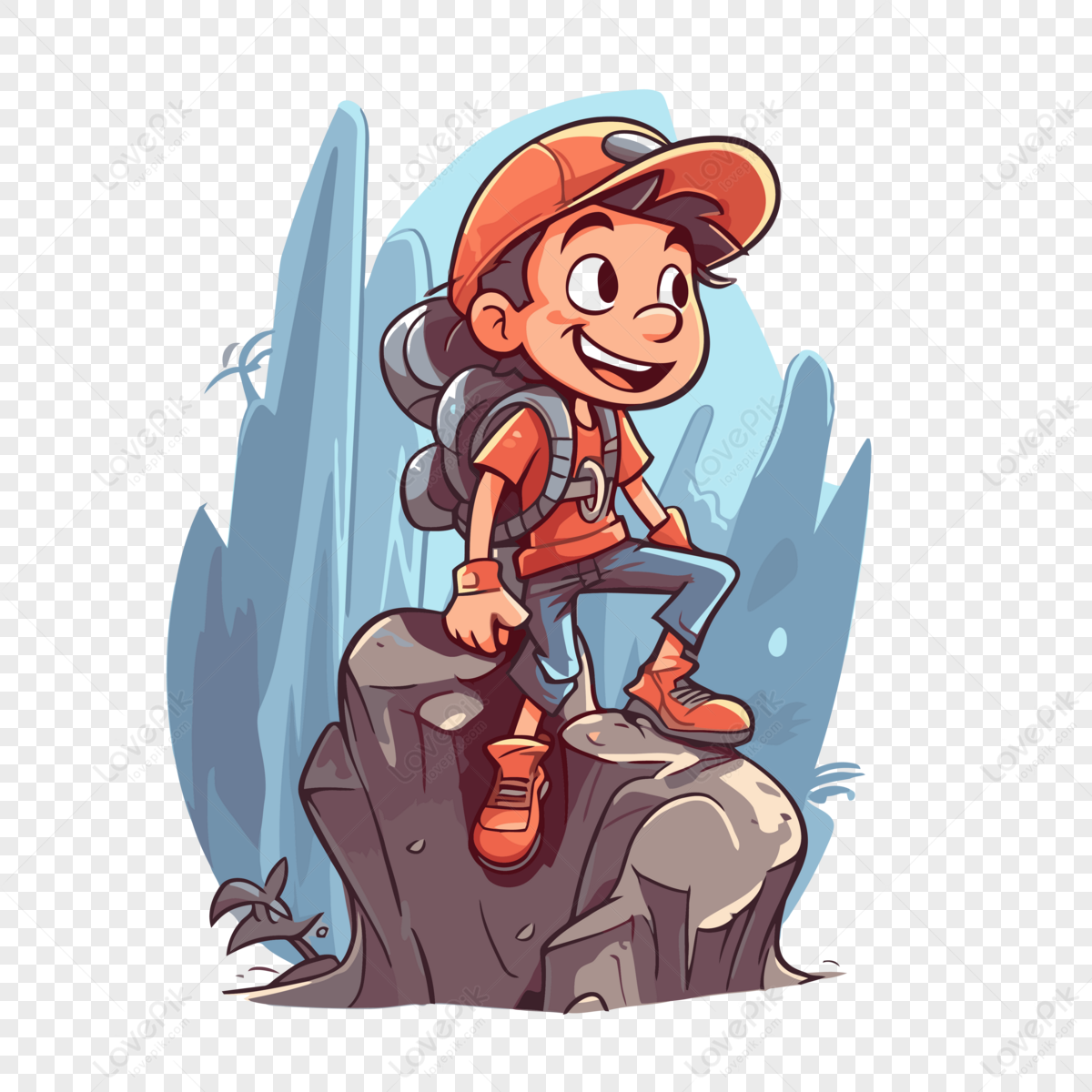 Climber Clipart Cartoon Boy Scout Kid Hiking Vector,graphic,kids Boy ...