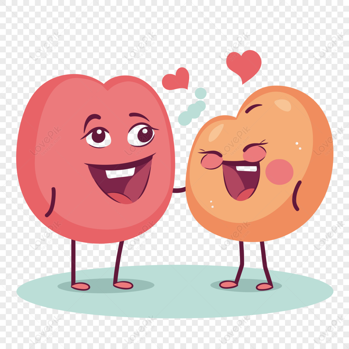 Comment Clipart Two Cartoon Fruit Lovers Holding Hands In A Vector ...