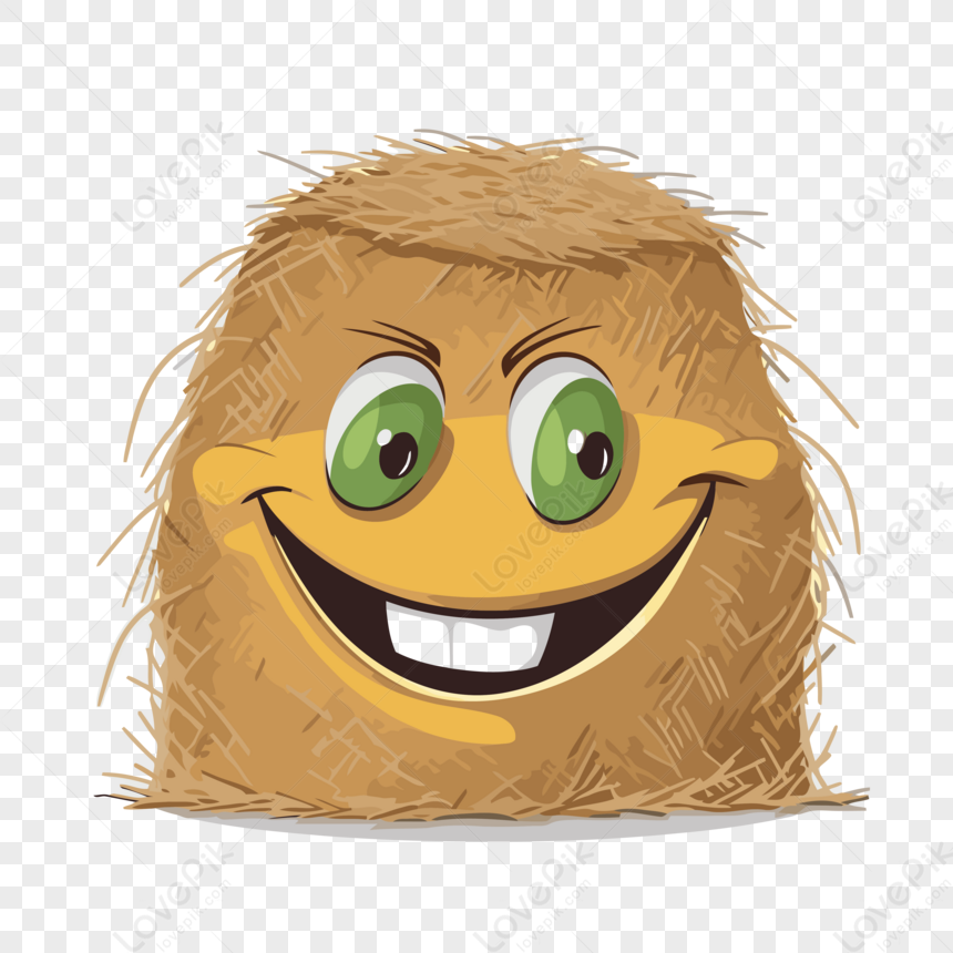 Hay Clipart Cartoon Straw Hay Character Smiling Vector,hai,happy PNG ...