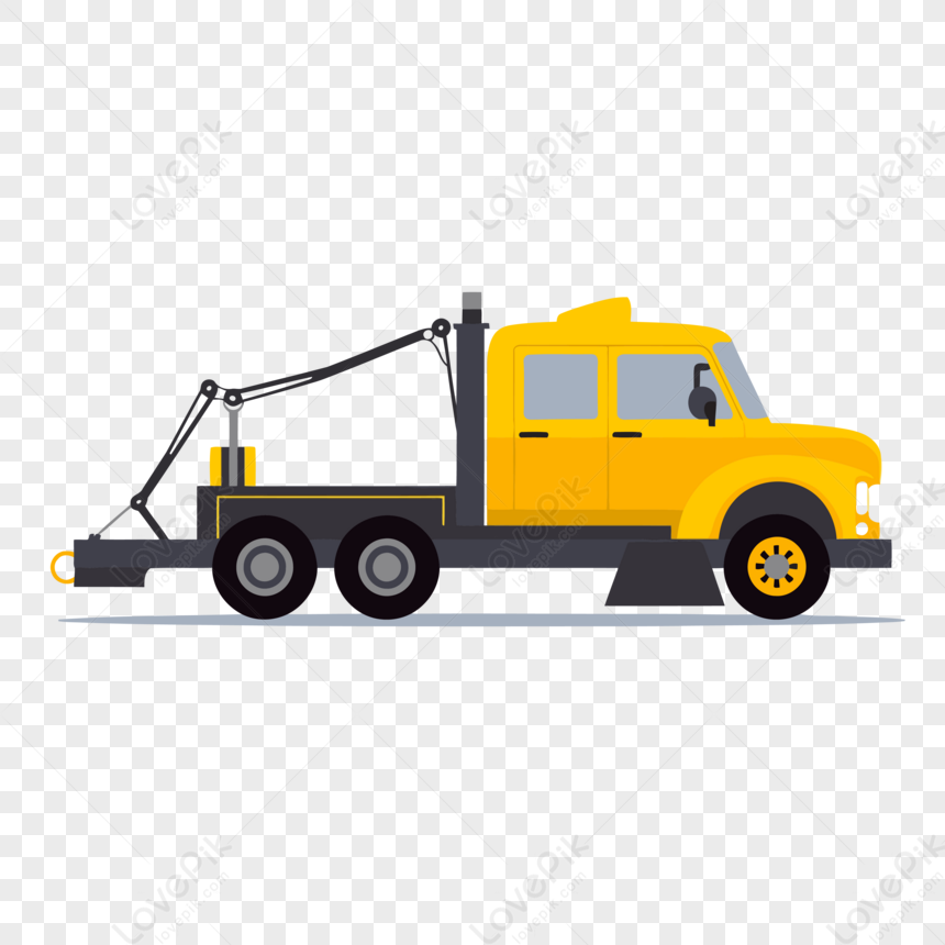 Silhouette Flatbed Tow Truck Vector,cartoon,towing,sticker Free PNG And ...