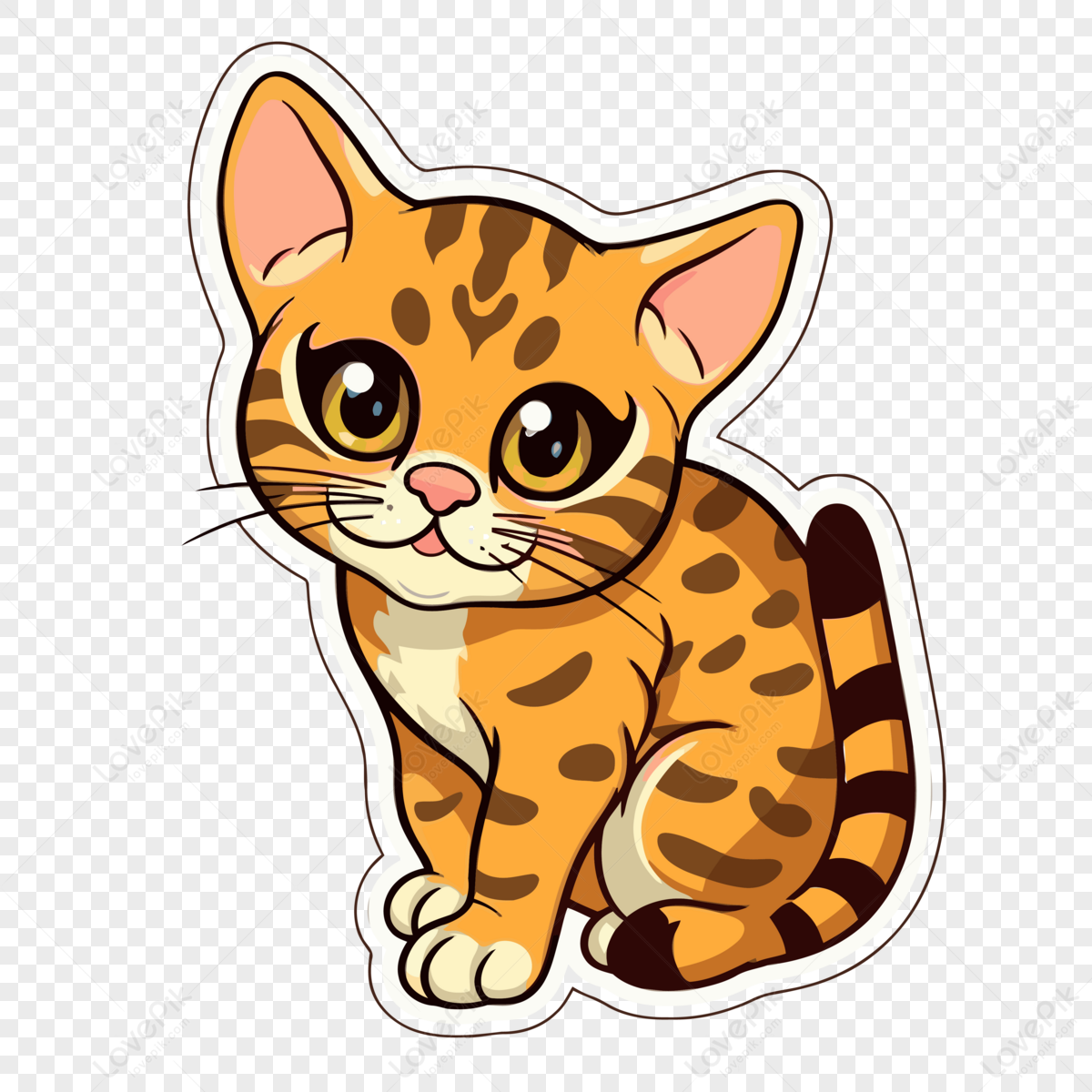 Cartoon Cat Sa Isang Brown Background Vector Clipart,vector Ng Pusa ...