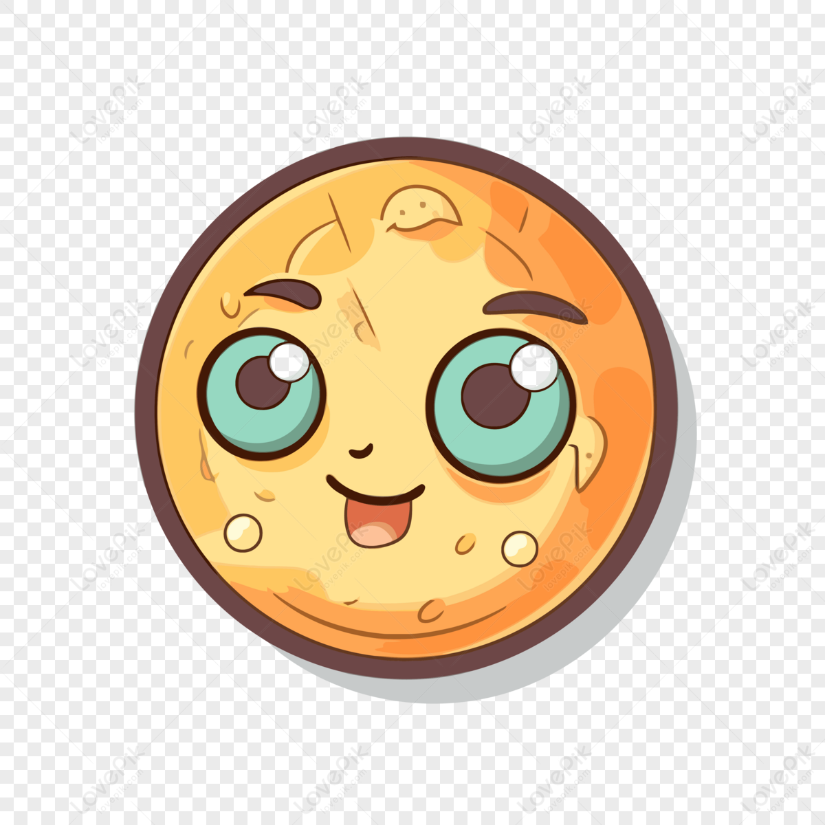 Cartoon Smiling Icon Of A Cookie Vector Clipart,cartoon Smile,sticker ...