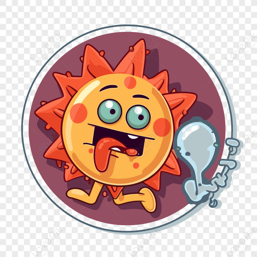 Cartoon Sun With Tongue Vector Clipart,sticker,avoid Free PNG And