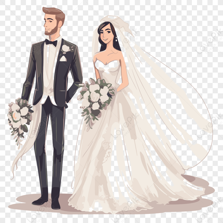 clipart de dibujos animados de novia y novio gratis