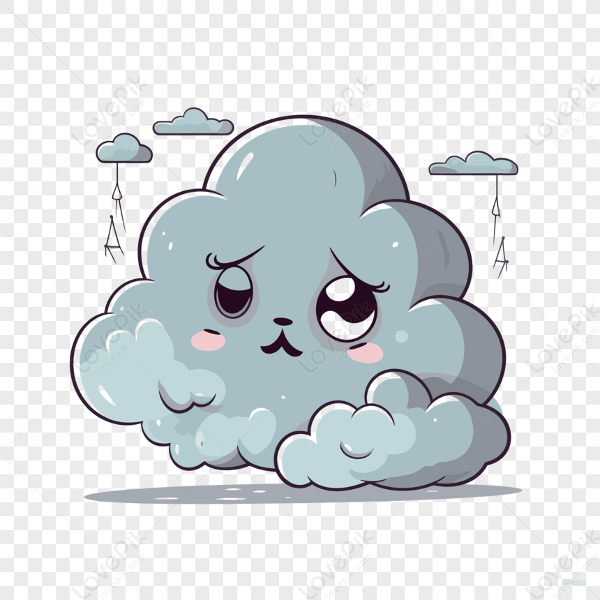 Cloudy Weather Vector,sticker,cartoon PNG White Transparent And Clipart ...