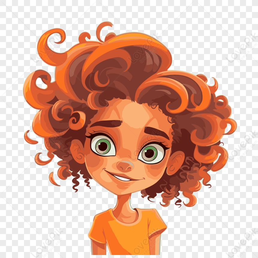 clipart de cheveux orange