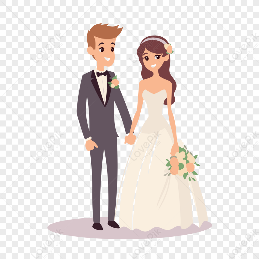 clipart de dibujos animados de novia y novio gratis