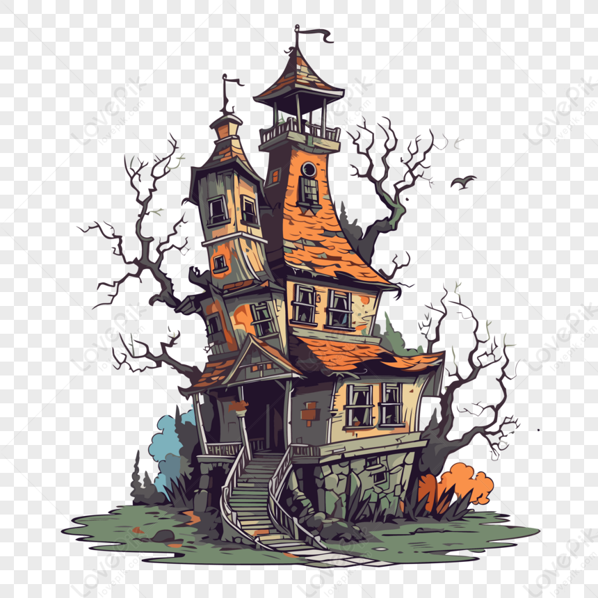 Horror Halloween Background In Pencil Drawing Style Spooky 3d Illustration,  Ghost House, Horror House, Halloween Night Background Image And Wallpaper  for Free Download