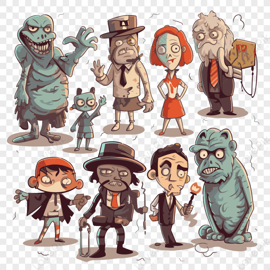 Horror Movie Characters Vector sticker cartoon horror Movies PNG