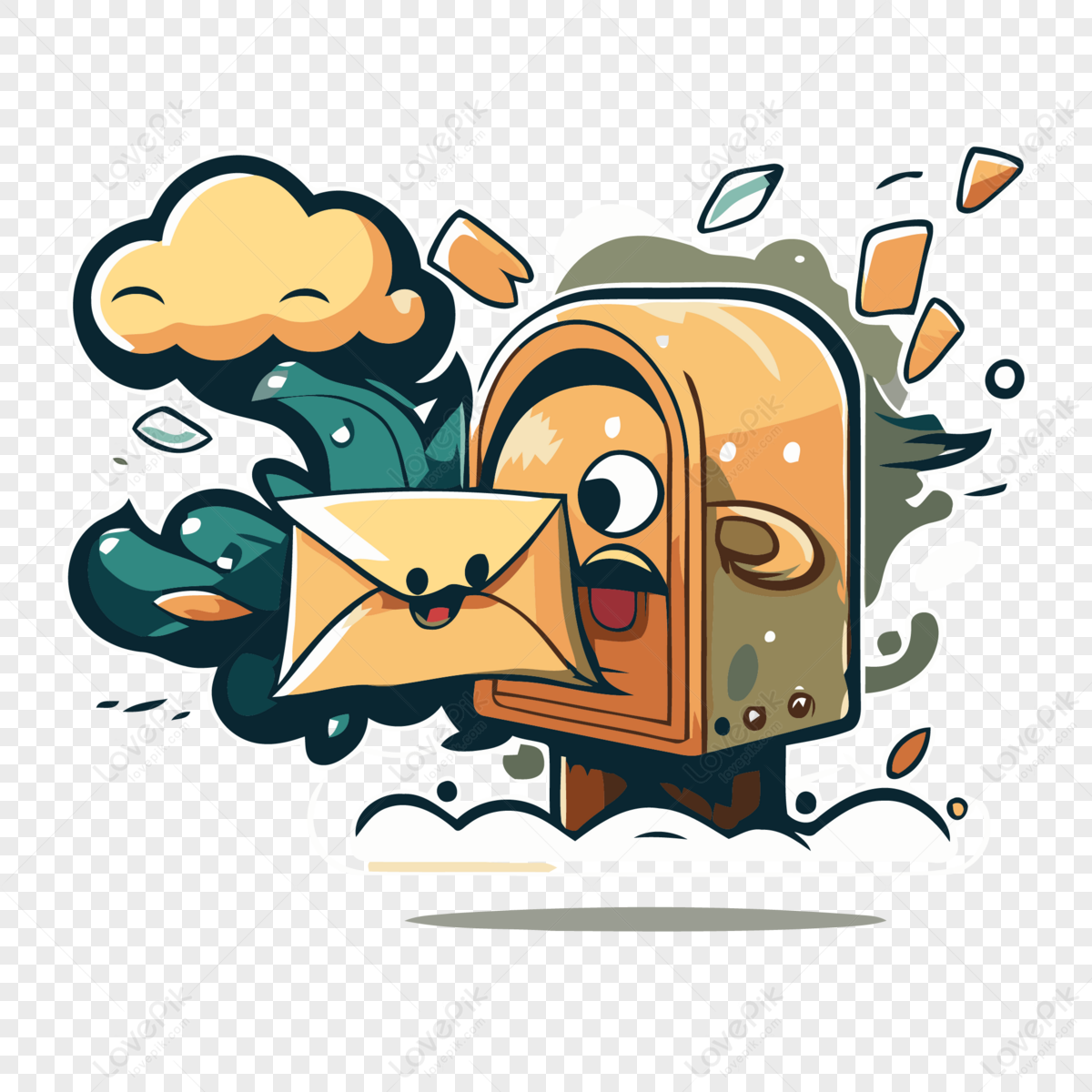 Outgoing Mail Vector,sticker,cartoon PNG Transparent Background And ...